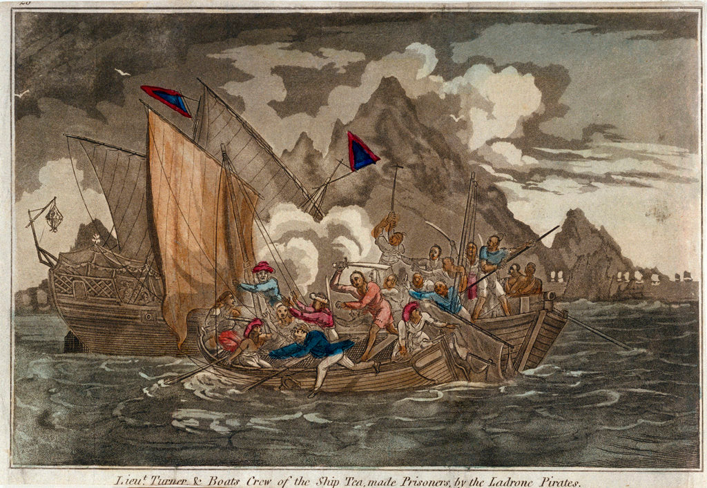 Detail of Lieut. Turner & boats crew of the ship 'Tea', made prisoners by the Ladrone Pirates by unknown