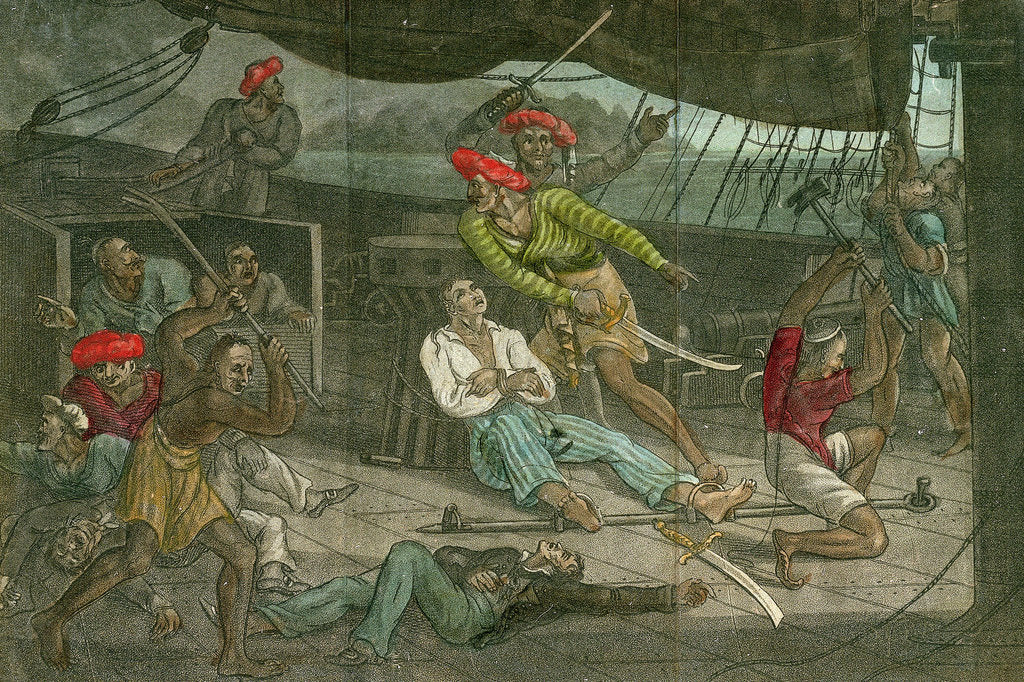 Detail of Pirates take control of a ship by unknown