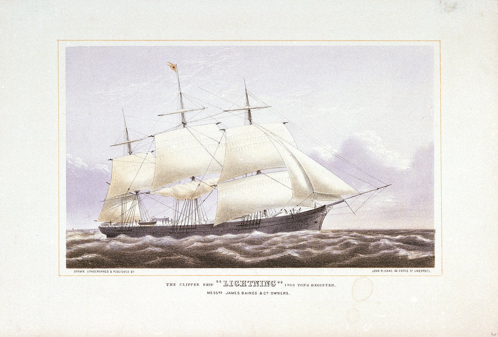 Detail of The clipper ship 'Lightning' by John R. Isaac
