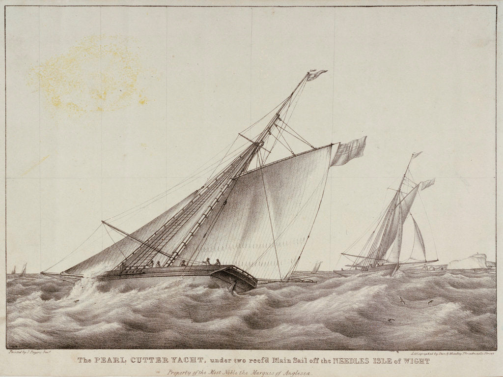 Detail of The cutter yacht 'Pearl' by J. Rogers Senior