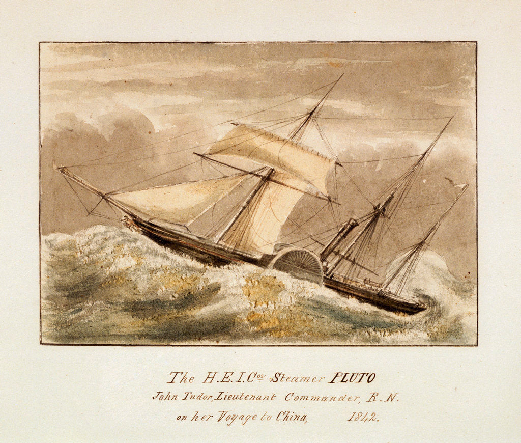 Detail of The H.E.I. Cos: Steamer Pluto John Tudor, Lieutenant Commander, R.N on her Voyage to China, 1842 by unknown