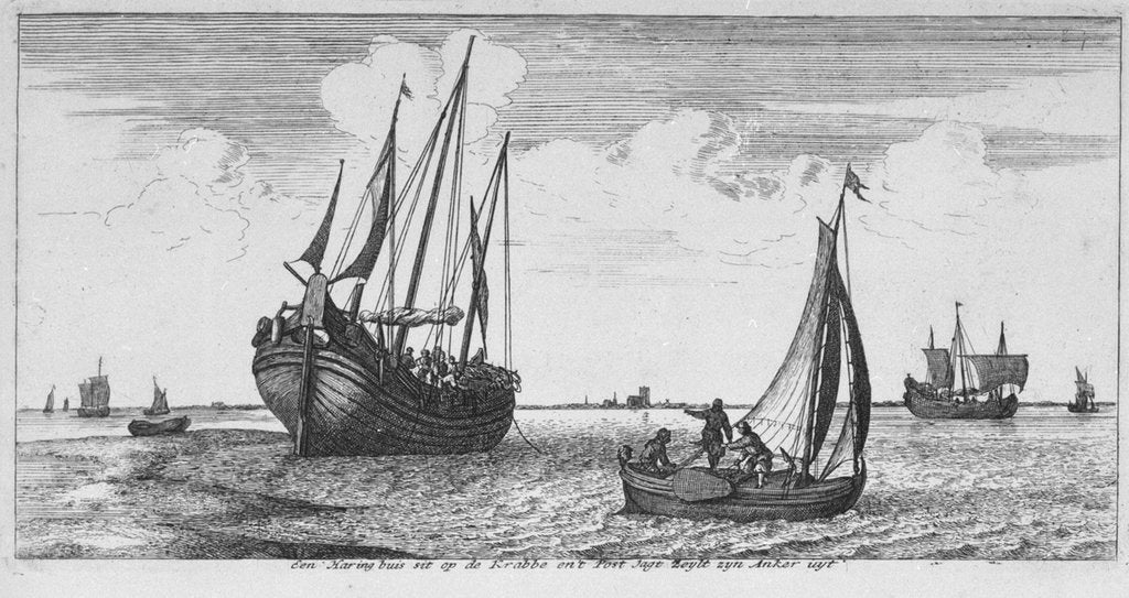Detail of A herring buss by Roeland Roghman
