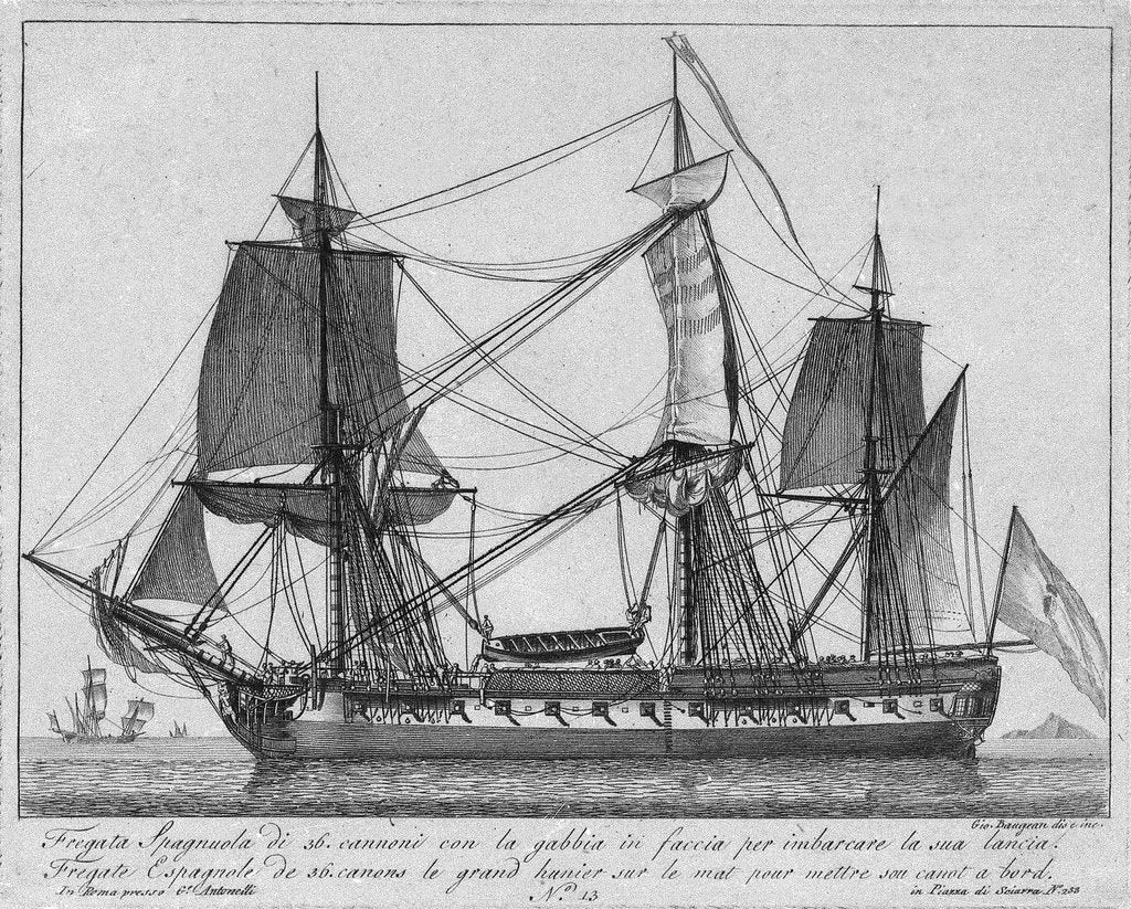 Detail of A Spanish frigate by Gio Baugean