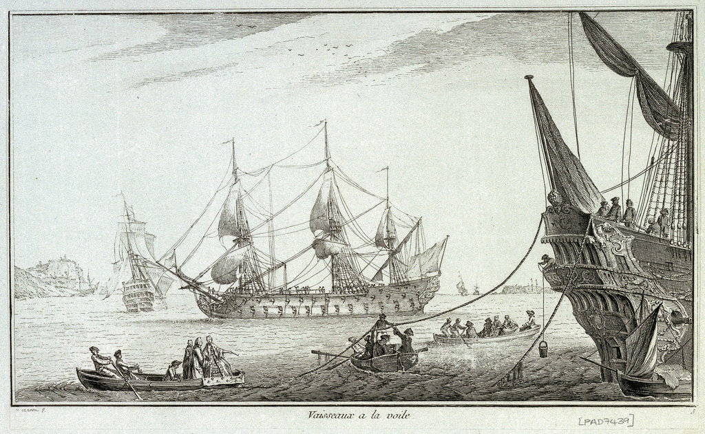 Detail of Vaisseaux a la voile by Nicolas Ozanne