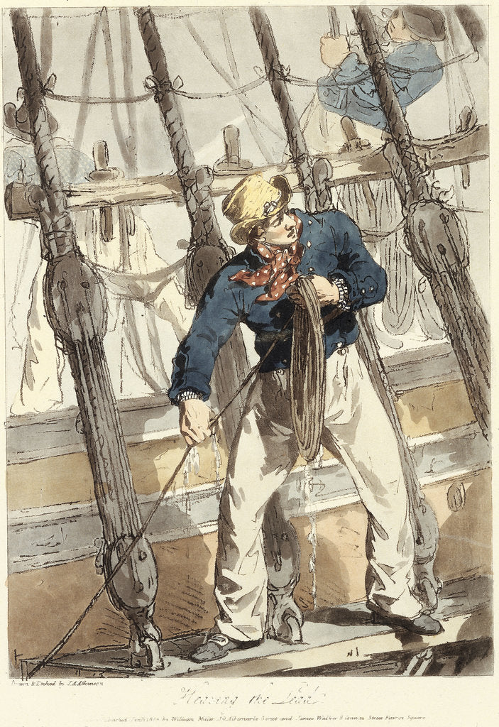 Detail of Heaving the lead by John Augustus Atkinson