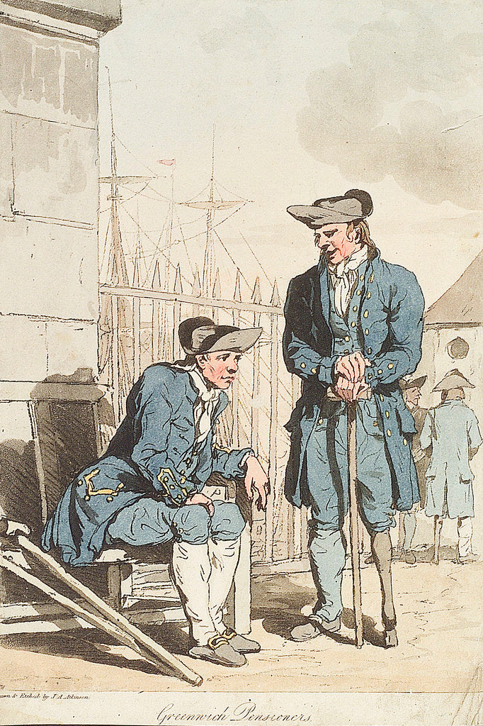 Detail of Greenwich Pensioners by John Augustus Atkinson