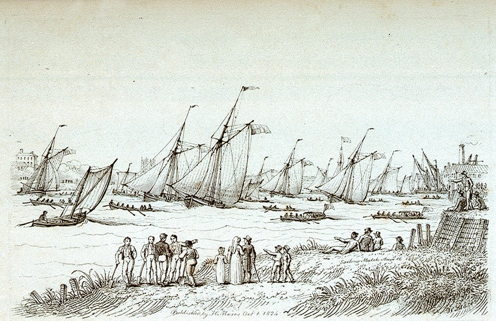 Detail of Sailing match August 16 1824 by Chatfield & Coleman