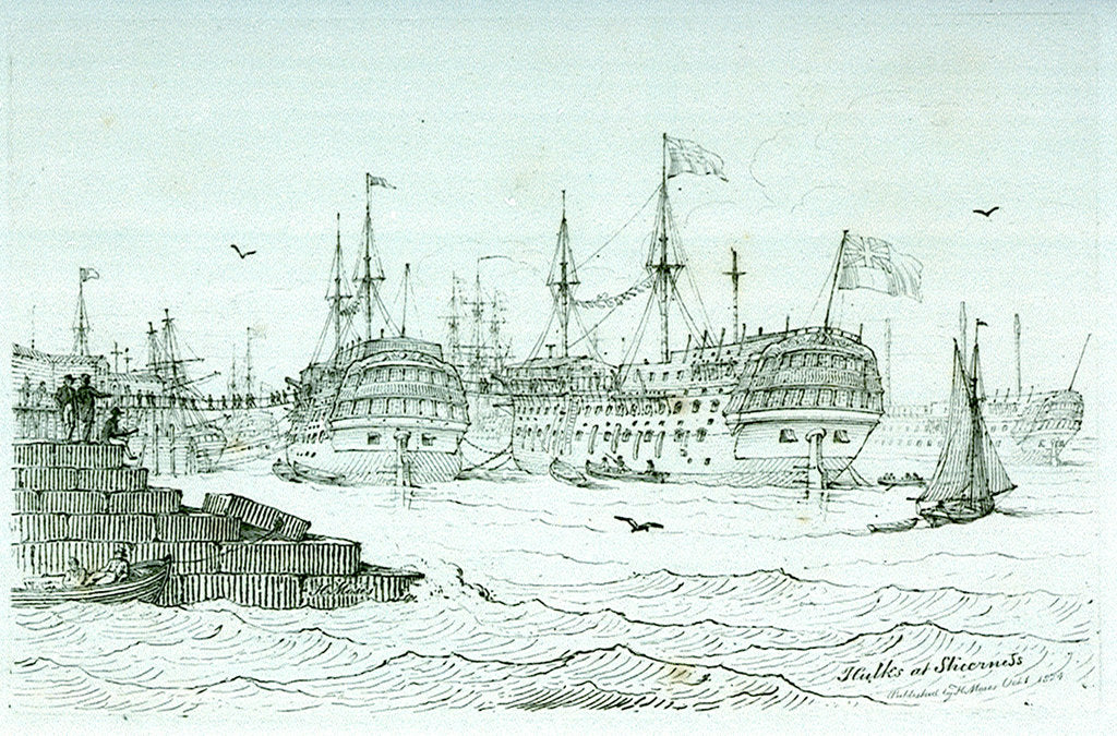 Detail of Hulks at Sheerness by Chatfield & Coleman