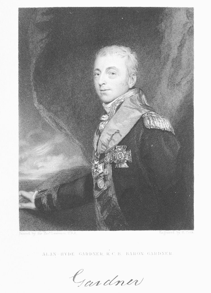 Detail of Alan-Hyde Gardner, K.C.B. Baron Gardner by Thomas Lawrence