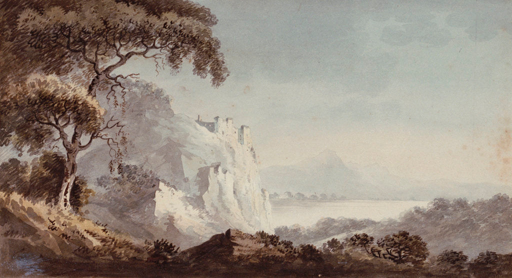 Detail of Rocky coast with castle by George Bulteel Fisher