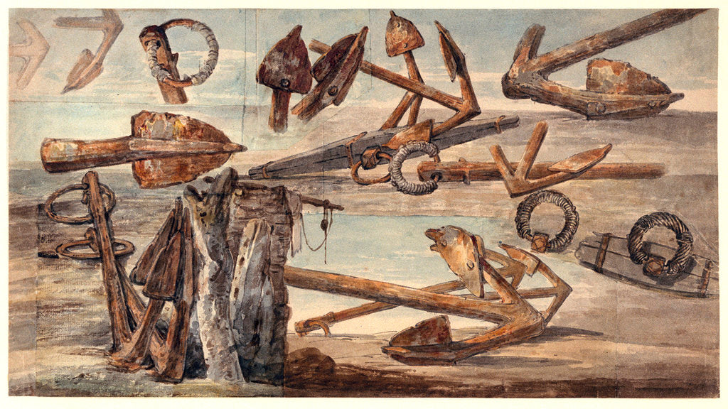 Detail of Rusted Kedge anchors by William Payne