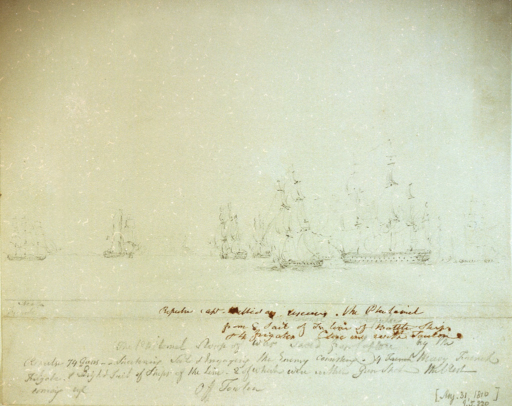 Detail of Captain Halliday of the 'Repulse' rescuing the 'Philomel' by Nicholas Pocock