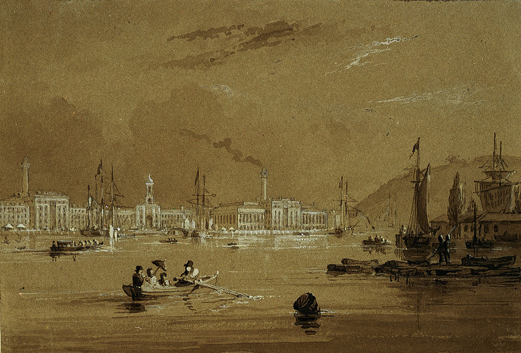 Detail of The Victualling Office, from Richmond Walk, Devonport by Nicholas Matthew Condy