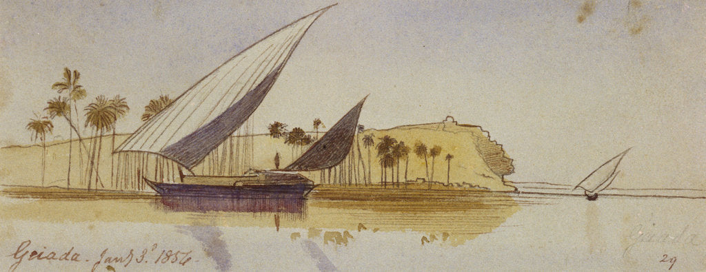 Detail of Geiada, Egypt by Edward Lear
