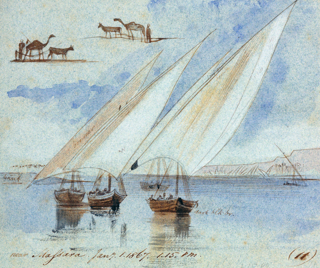 Detail of Near Massara, Egypt by Edward Lear