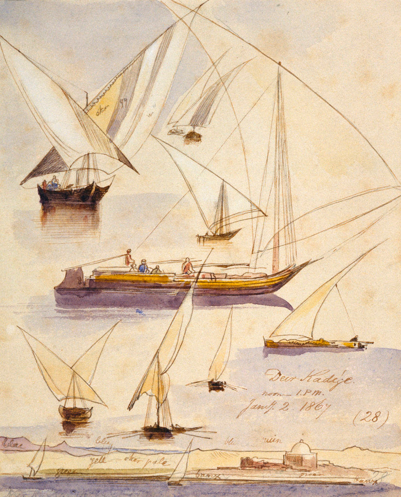 Detail of Deir Kadige, Egypt by Edward Lear
