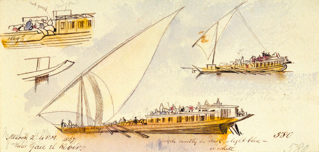 Detail of Near Gau el Kebir, Egypt by Edward Lear