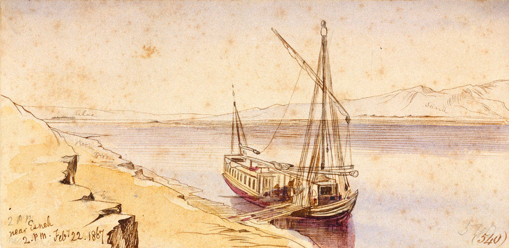 Detail of Near Esneh, Egypt by Edward Lear