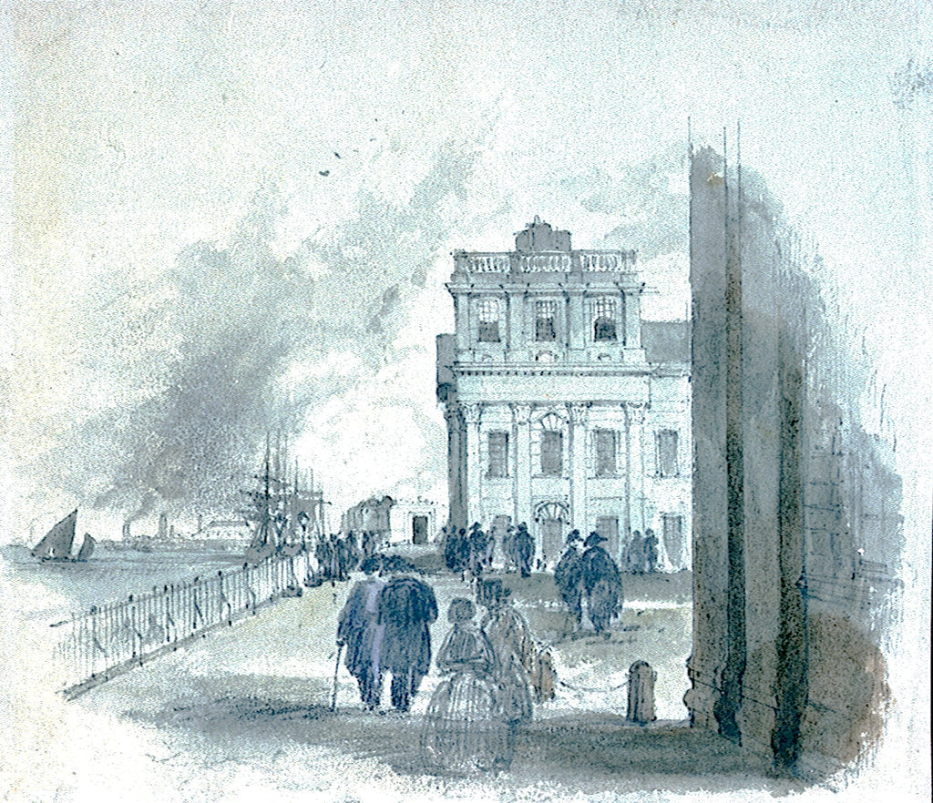 Detail of View of Greenwich Hospital and the River Thames at Greenwich by Myles Birkett Foster