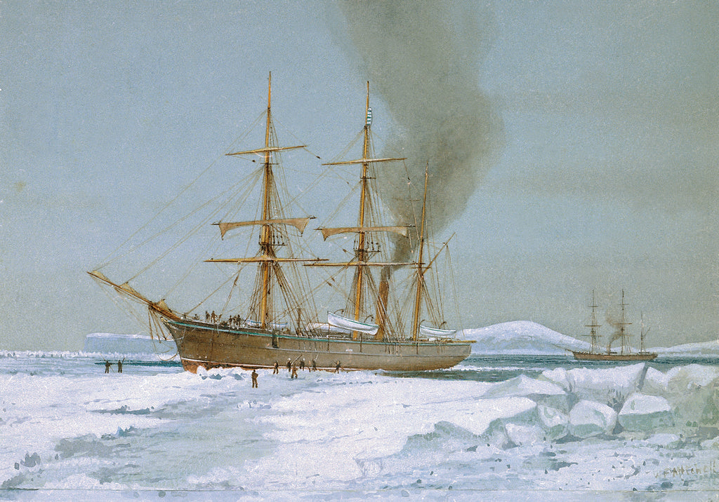 Detail of HMS 'Discovery' forcing a passage through the ice by William Frederick Mitchell