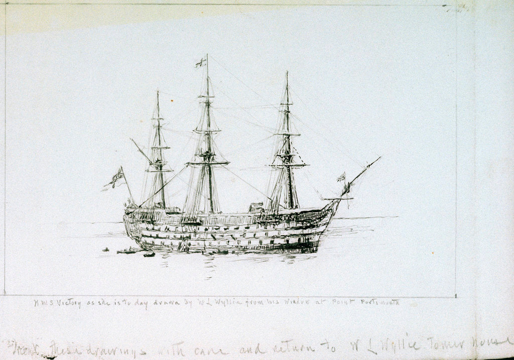 Detail of HMS 'Victory', Portsmouth Harbour by William Lionel Wyllie