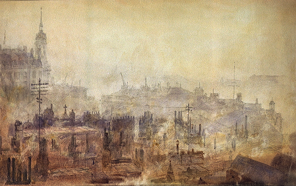 Detail of Roofs of London by William Lionel Wyllie