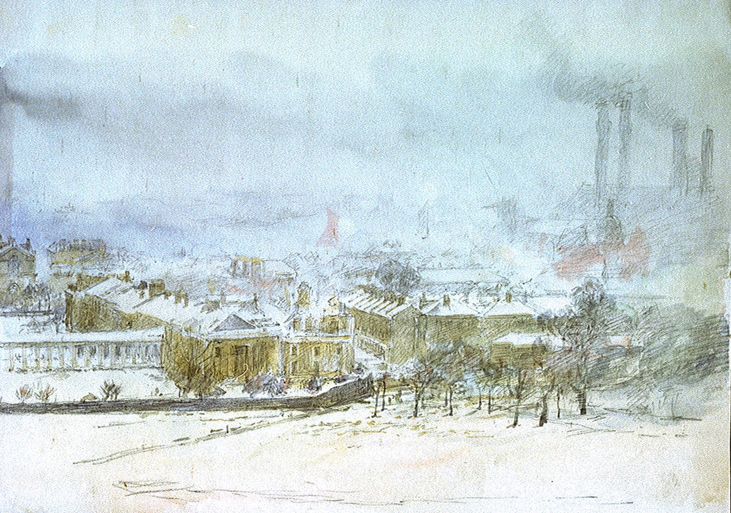 Detail of Greenwich; East Greenwich and the Power Station from the Park by William Lionel Wyllie