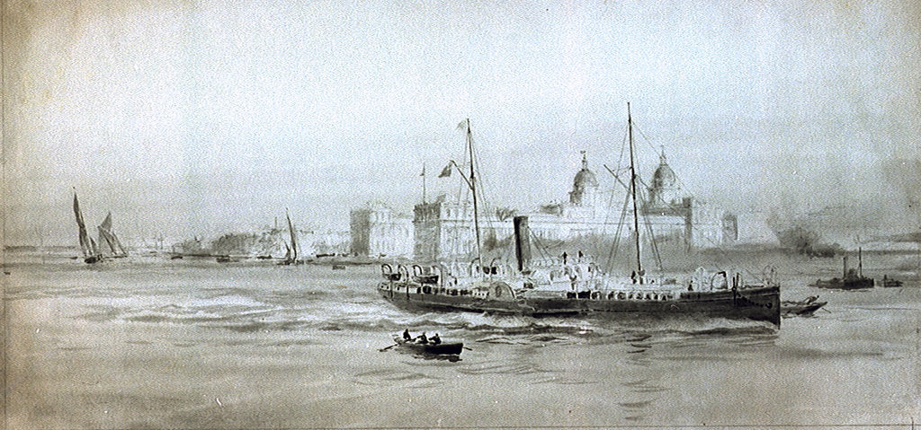 Detail of Greenwich by William Lionel Wyllie