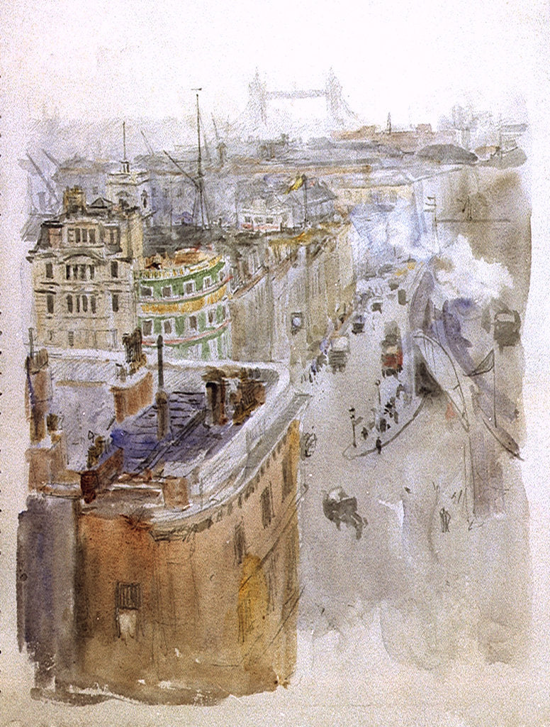 Detail of Roofs and Tower Bridge by William Lionel Wyllie