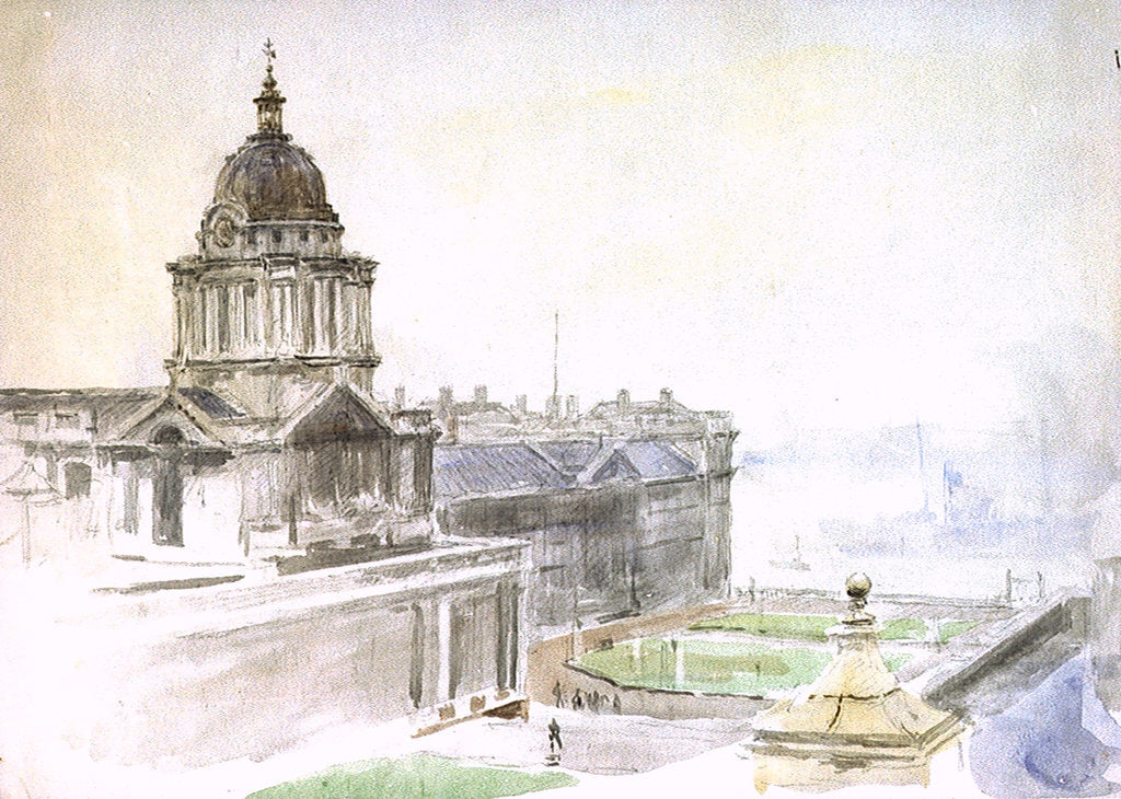 Detail of Greenwich (Royal Naval College) by William Lionel Wyllie