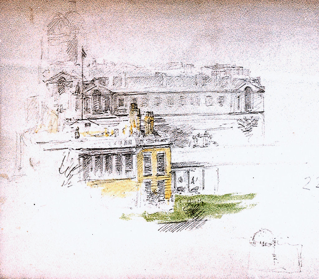 Detail of Greenwich (Queen's House and Royal Naval College) by William Lionel Wyllie