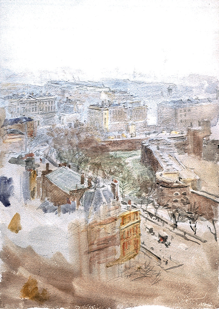 Detail of Tower and roofs by William Lionel Wyllie
