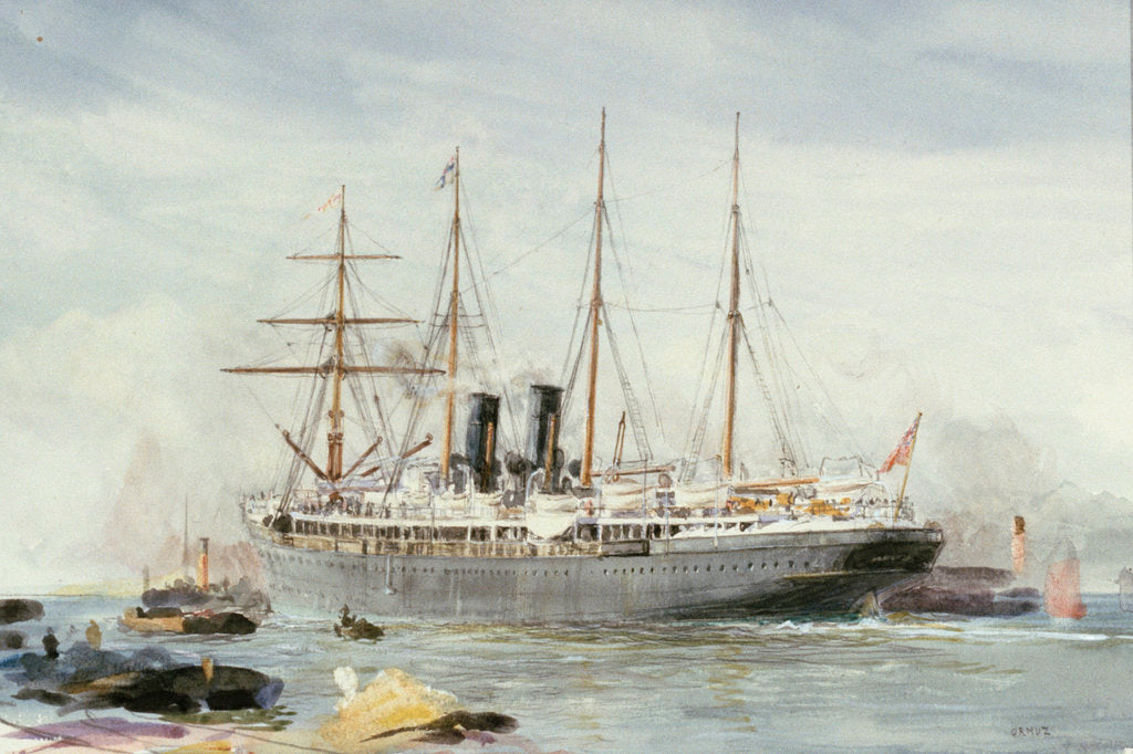 Detail of The Ormuz, Orient Line by William Lionel Wyllie
