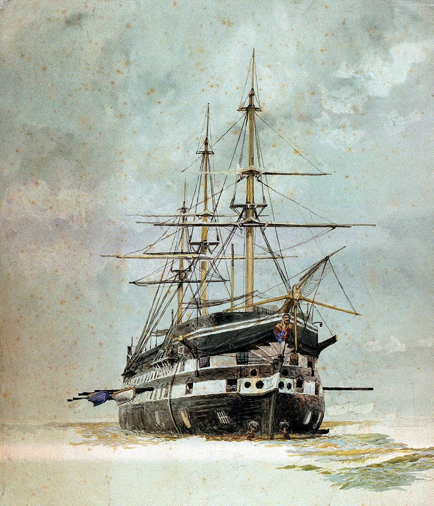 Detail of The Worcester by William Lionel Wyllie