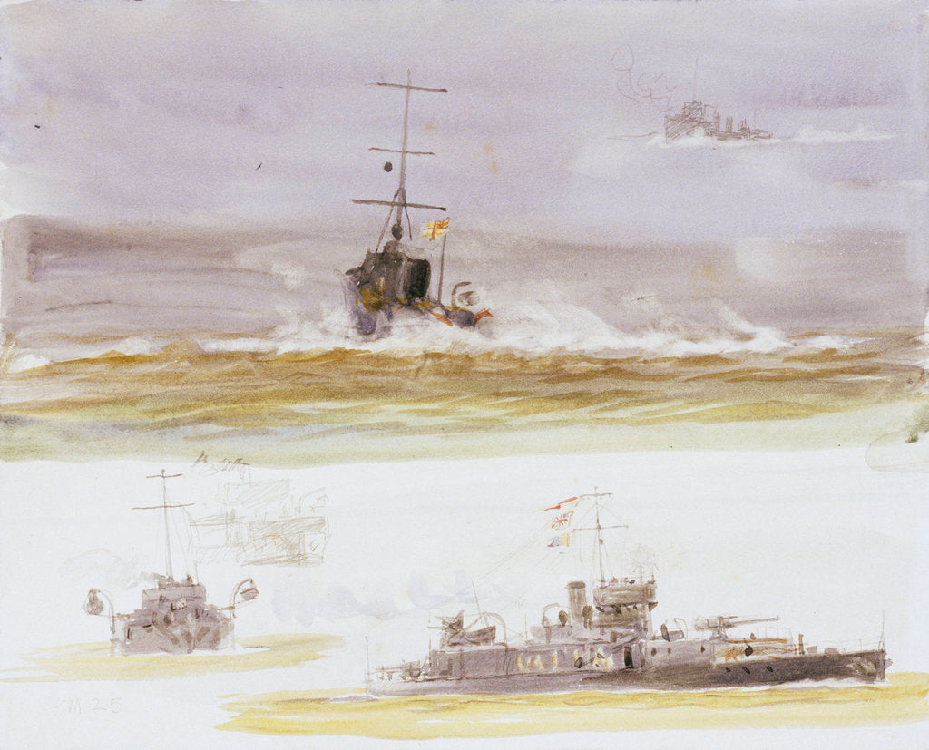 Detail of Studies of 'M'-class coastal monitor M25 by William Lionel Wyllie