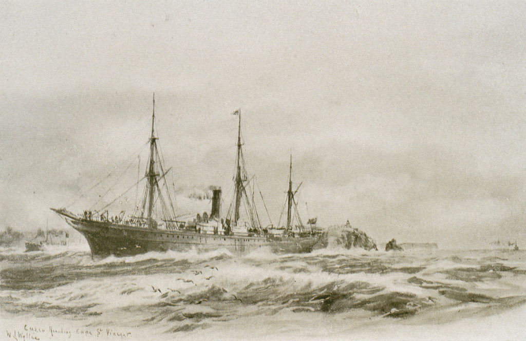 Detail of 'Cuzco' rounding Cape St. Vincent by William Lionel Wyllie