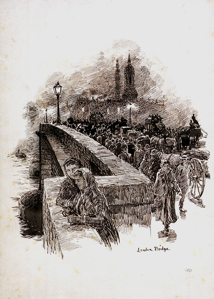 Detail of London Bridge by William Lionel Wyllie
