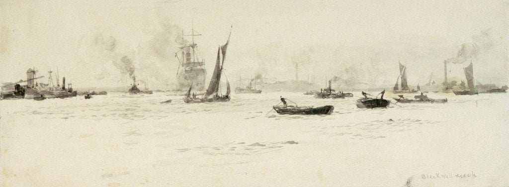 Detail of Blackwall Reach by William Lionel Wyllie