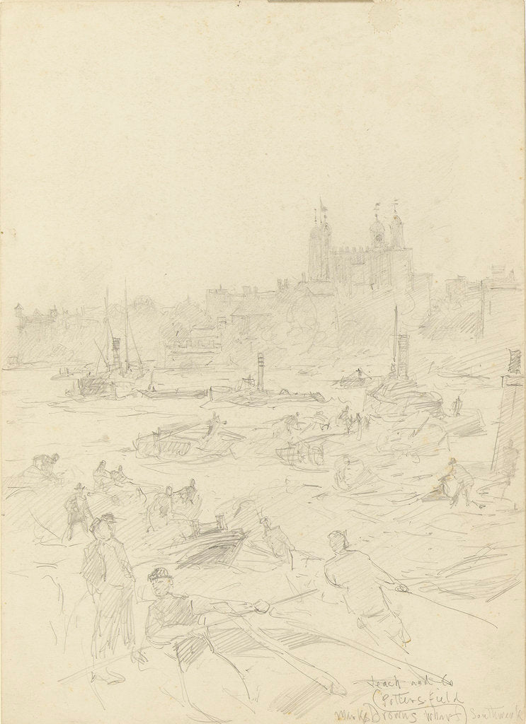 Detail of Leach and Co, Pottersfield, Southwark. Mark Browns wharf by William Lionel Wyllie