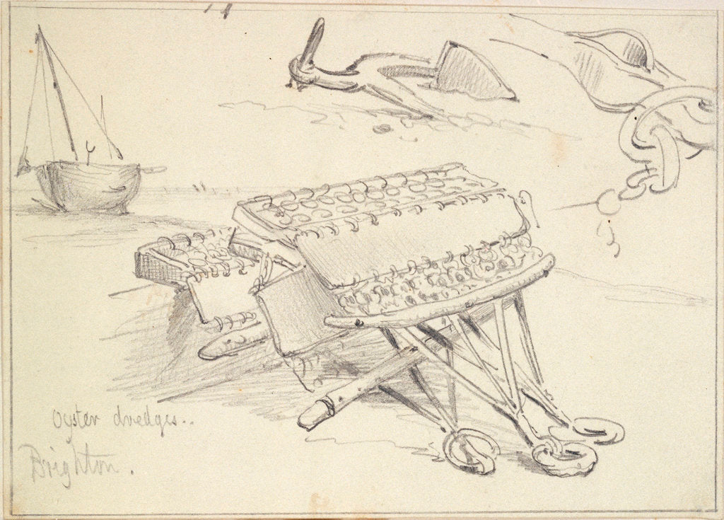 Detail of Oyster dredgers, Brighton (1829) by Edward William Cooke