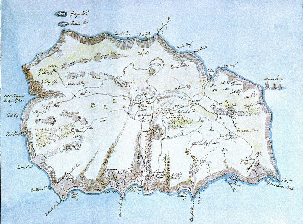 Detail of Map of the island of St Helena by William Innes Pocock
