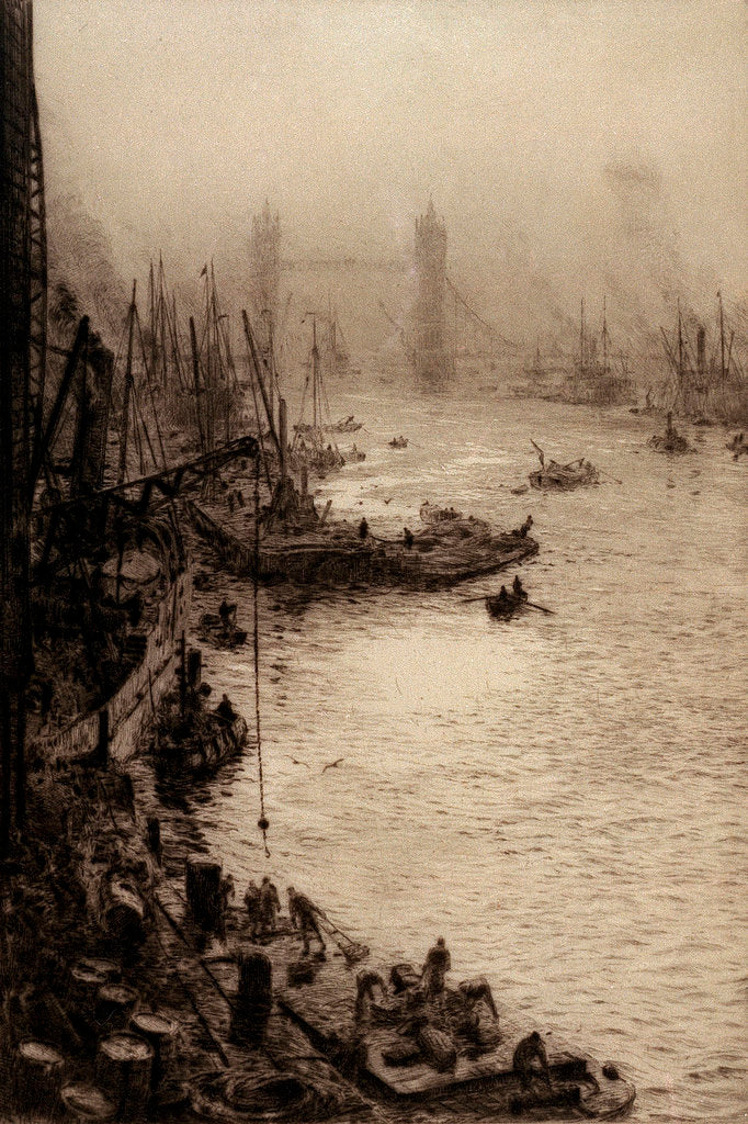 Detail of Tower Bridge by William Lionel Wyllie