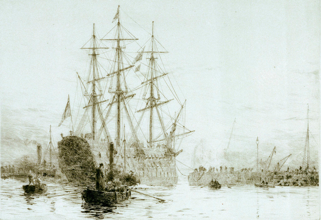 Detail of HMS 'Victory' afloat by William Lionel Wyllie