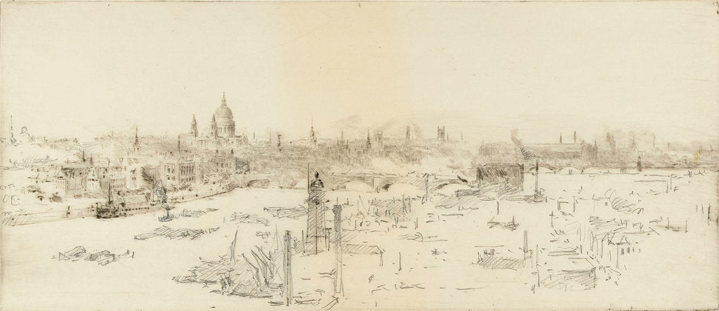 Detail of The city of London from the Shot Tower by William Lionel Wyllie