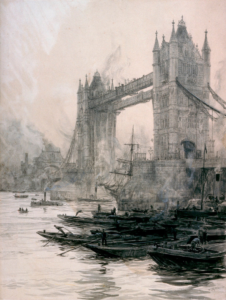 Detail of Tower Bridge by William Lionel Wyllie