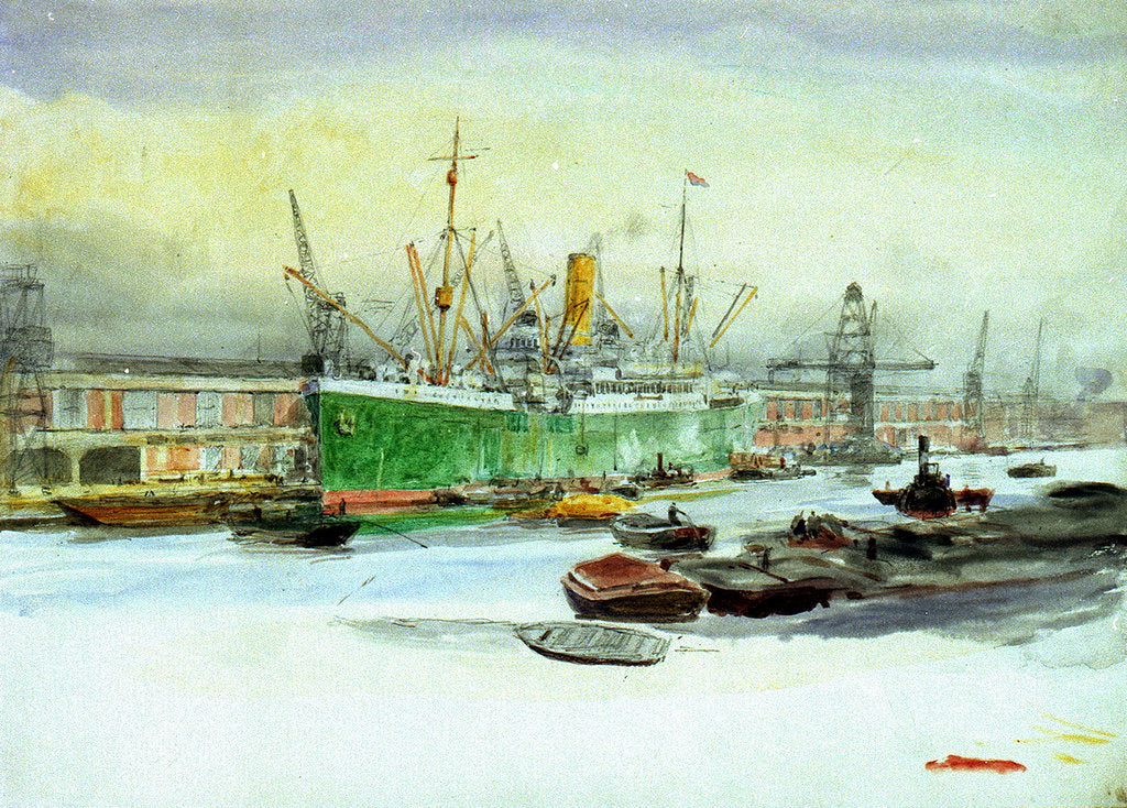 Detail of Docks by William Lionel Wyllie