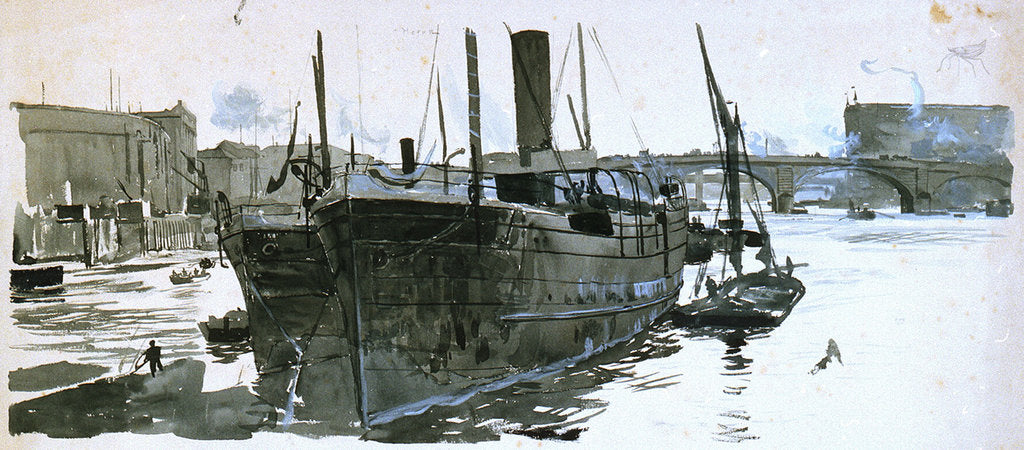 Detail of London Bridge by William Lionel Wyllie
