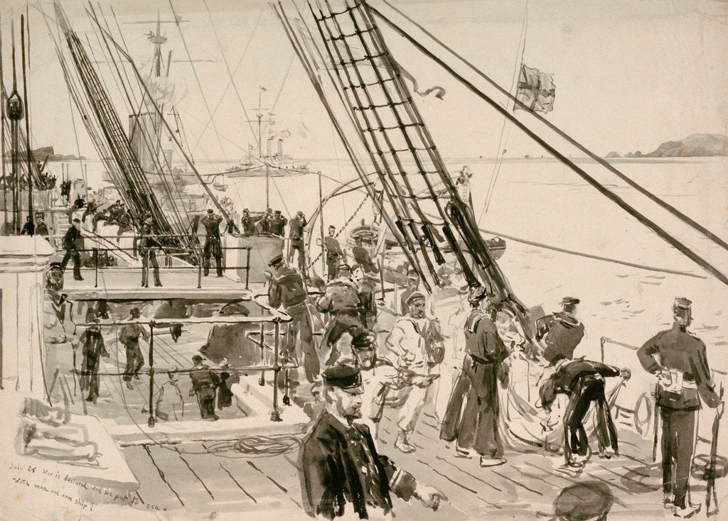 Detail of Watch, man and arm ship by William Lionel Wyllie