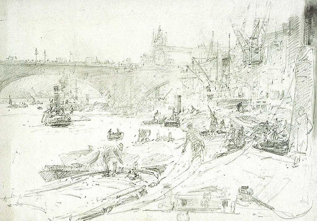 Detail of London Bridge by William Lionel Wyllie