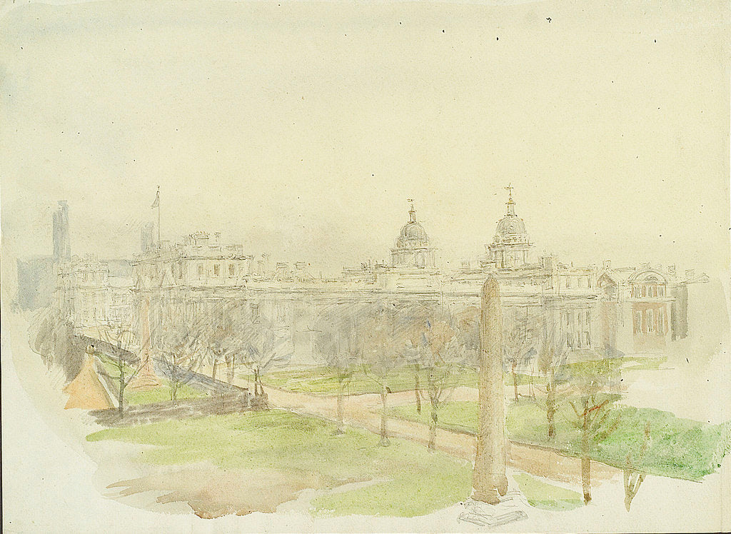 Detail of Royal Naval College, Greenwich; a study from the north-west by William Lionel Wyllie
